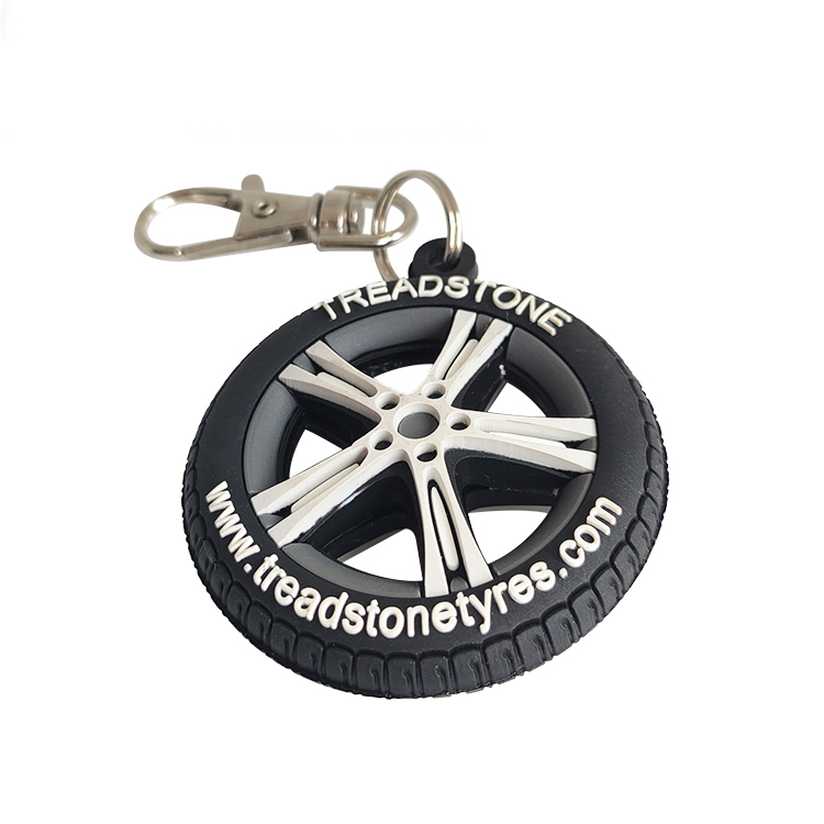 Fashion 3D Tire PVC Keychain