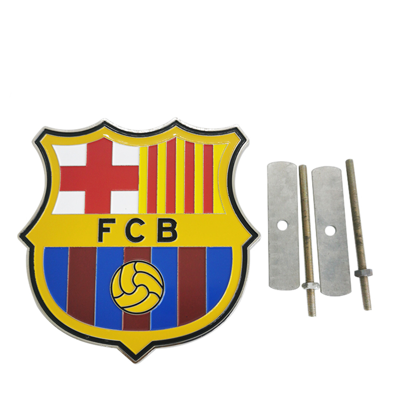 Futbol Club Barcelona soft Cloisonné Logo Car Badge Or Auto Emblem