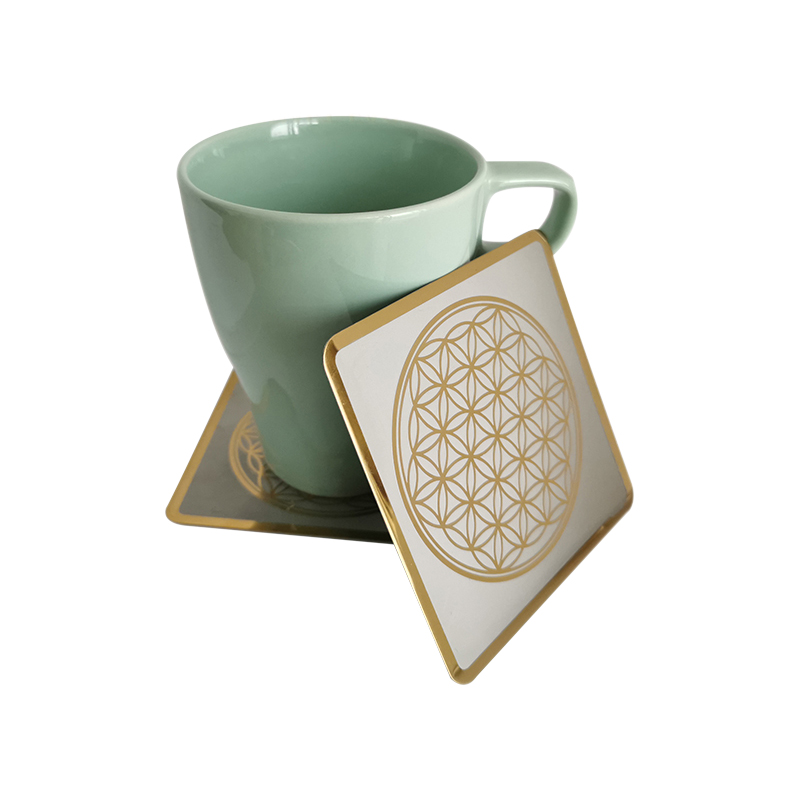 The Flower of Life Metal Anti-slip Tea Coasters