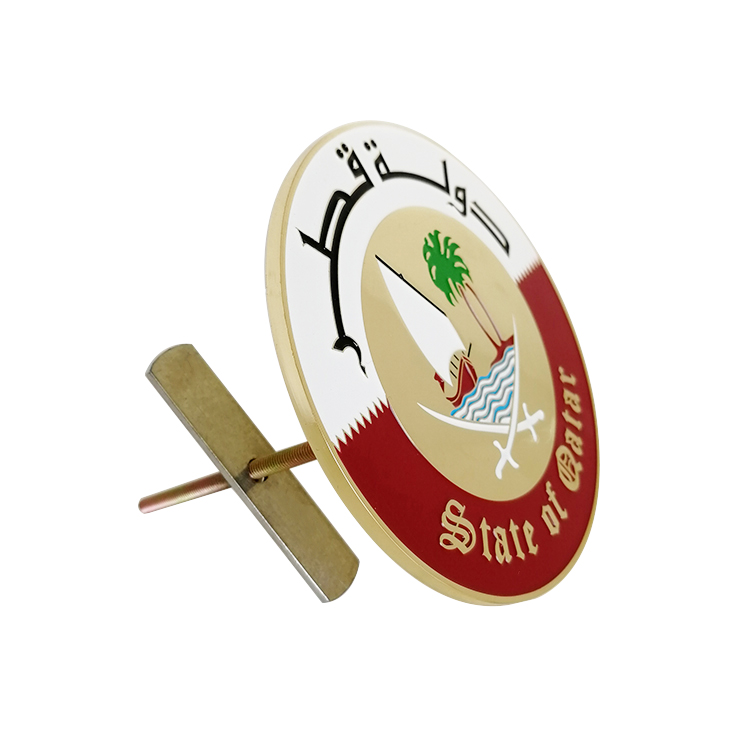 Qatar National Emblem Design Decoration Car Emblem with screw