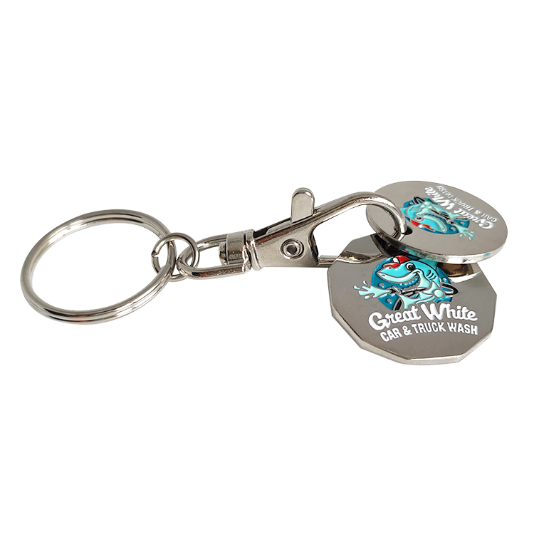 Personalized Double-Sided Design Trolley Coin Keychain