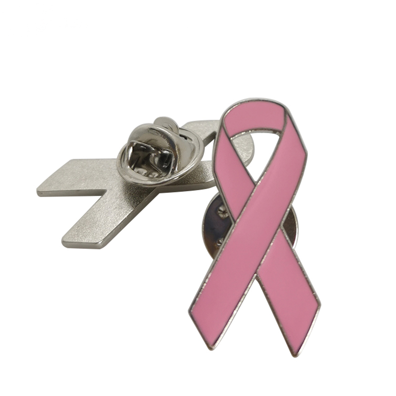 Pink Ribbon Cancer Awareness Metal Enamel Pin