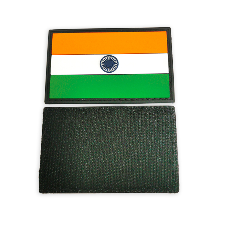 India National Flag PVC Patch Label Badge