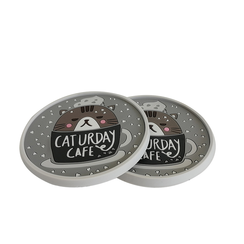 Rubber PVC Cup Coaster for Cat Urday Cafe