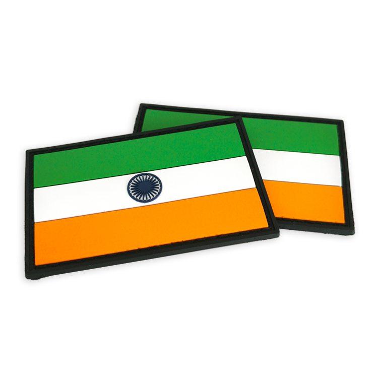 India National Flag PVC Patch Label Badge