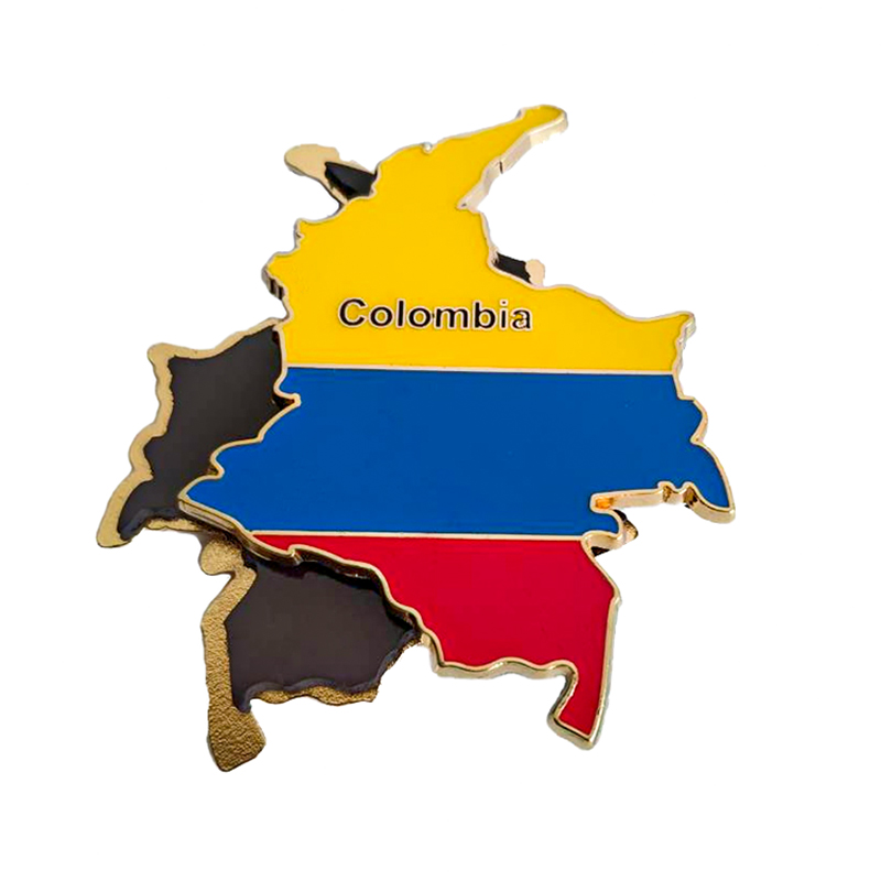 Colombian Flag Map Fridge Magnet – Vibrant and Golden