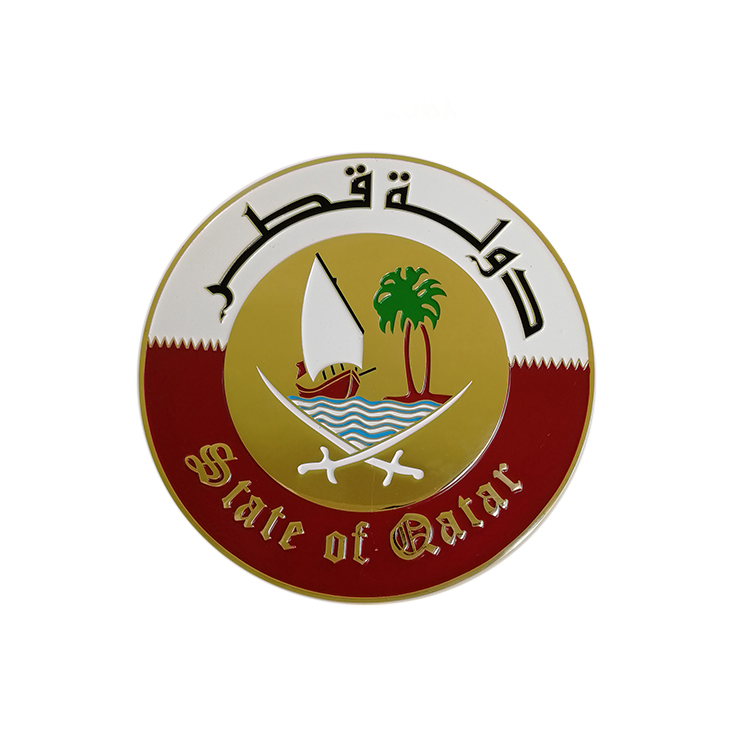Qatar National Emblem Design Decoration Car Emblem with screw