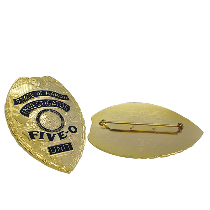 Hawaii Five-O Logo 3D Metal Police Badge With Safety Pin