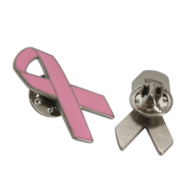 Pink Ribbon Cancer Awareness Metal Enamel Pin