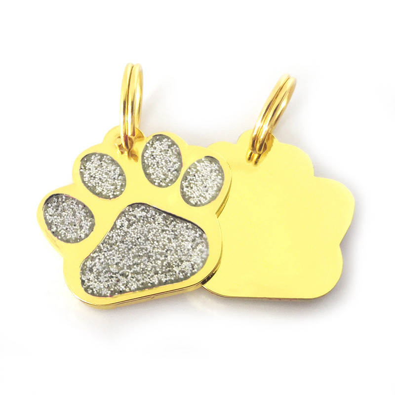 Pet Accessory, Pawprint Sparkling Cat and Dog Anti-Loss Tag