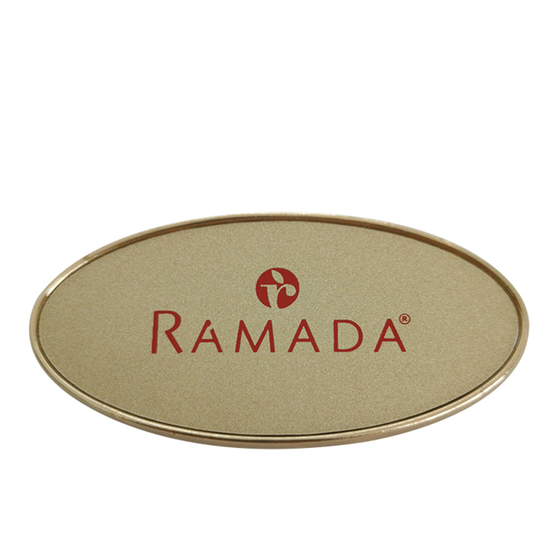 International Ramada Hotel Logo Metal Magenetic Name tag 