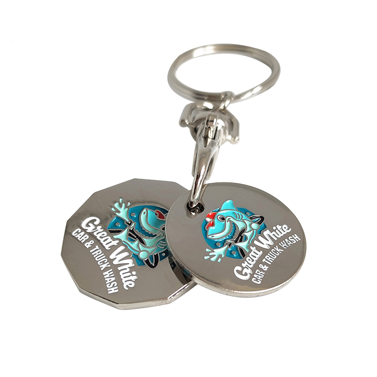 Personalized Double-Sided Design Trolley Coin Keychain
