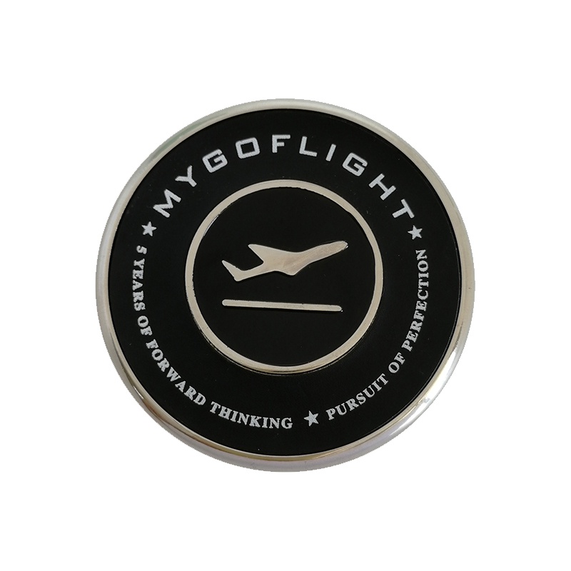 Embossed Mygoflight Logo Metal Drink Coasters