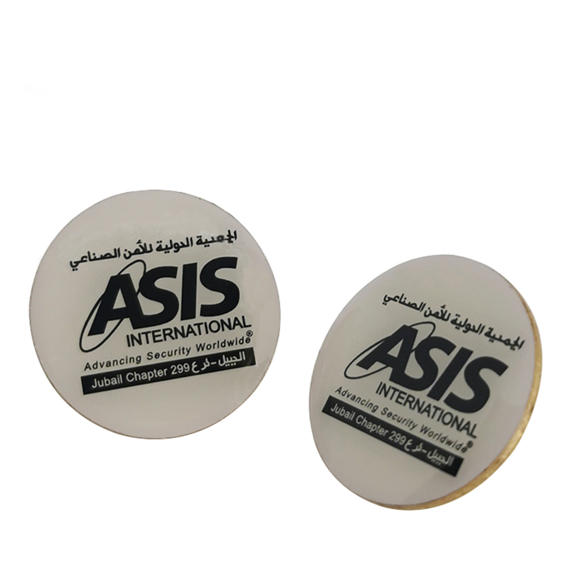 Round ASIS Silk Printed Logo Bronze Brooch Pin
