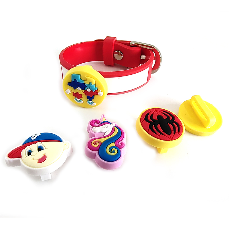 Embossed Cute Logo Children Silicone Detachable Bracelets for Making Allergy 