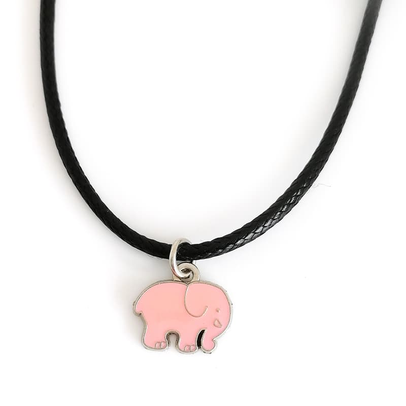 Mini Pink Elephant Necklace Pendant