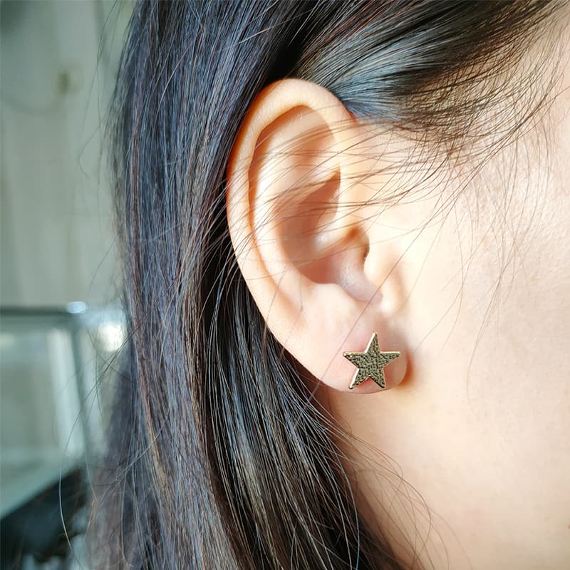 Ocean Theme Silver and Gold Starfish Earrings Studs