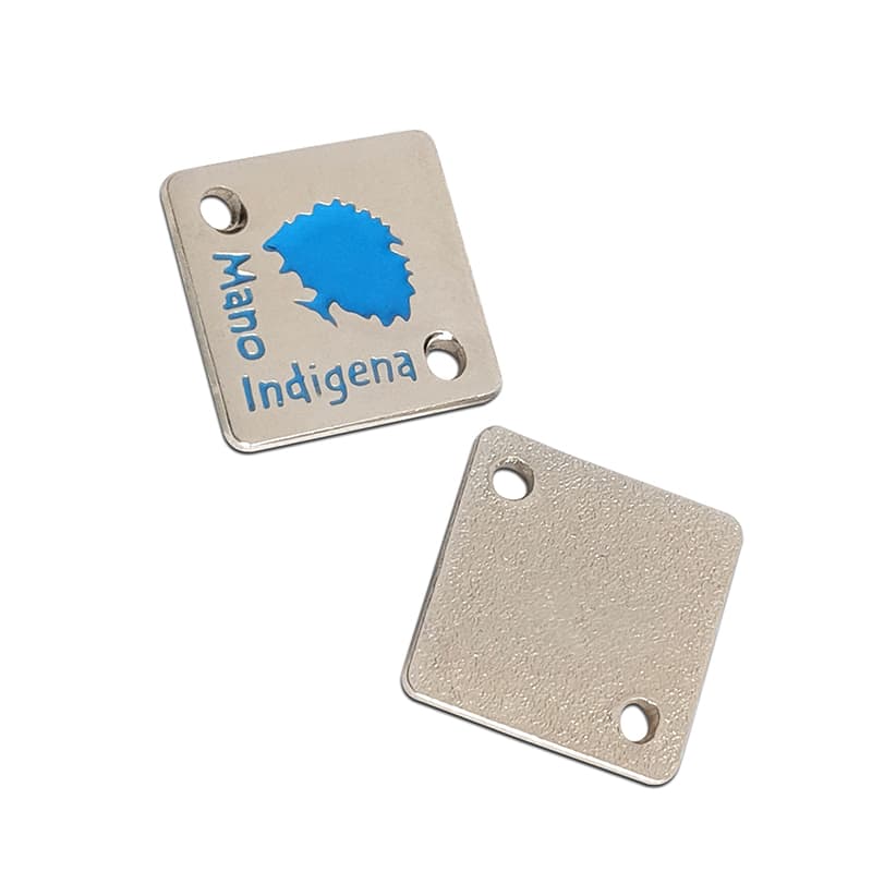 Indigenous Tree Logo Square Metal Ornament Promotional Tag