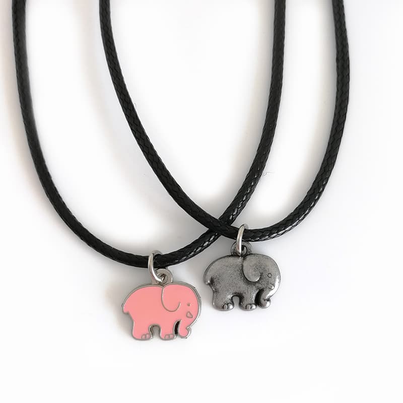 Mini Pink Elephant Necklace Pendant