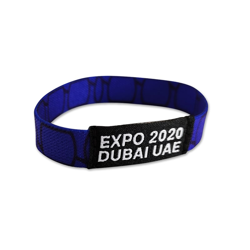 Customizable Elastic Webbing Wristband for UAE Expo