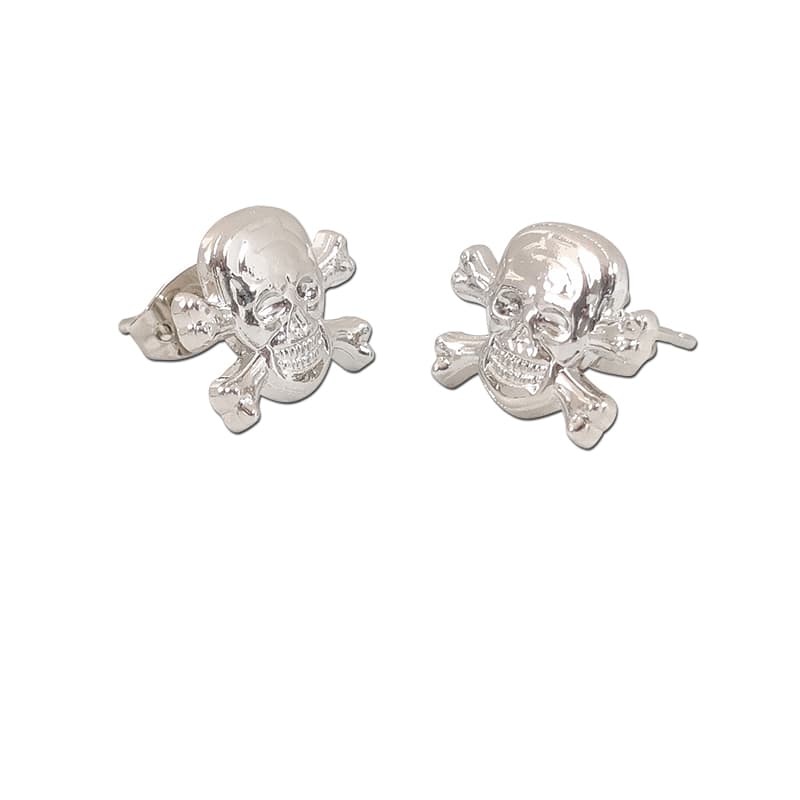 Avant-Garde 3D Nickel-Plated Skull Head Earrings Studs