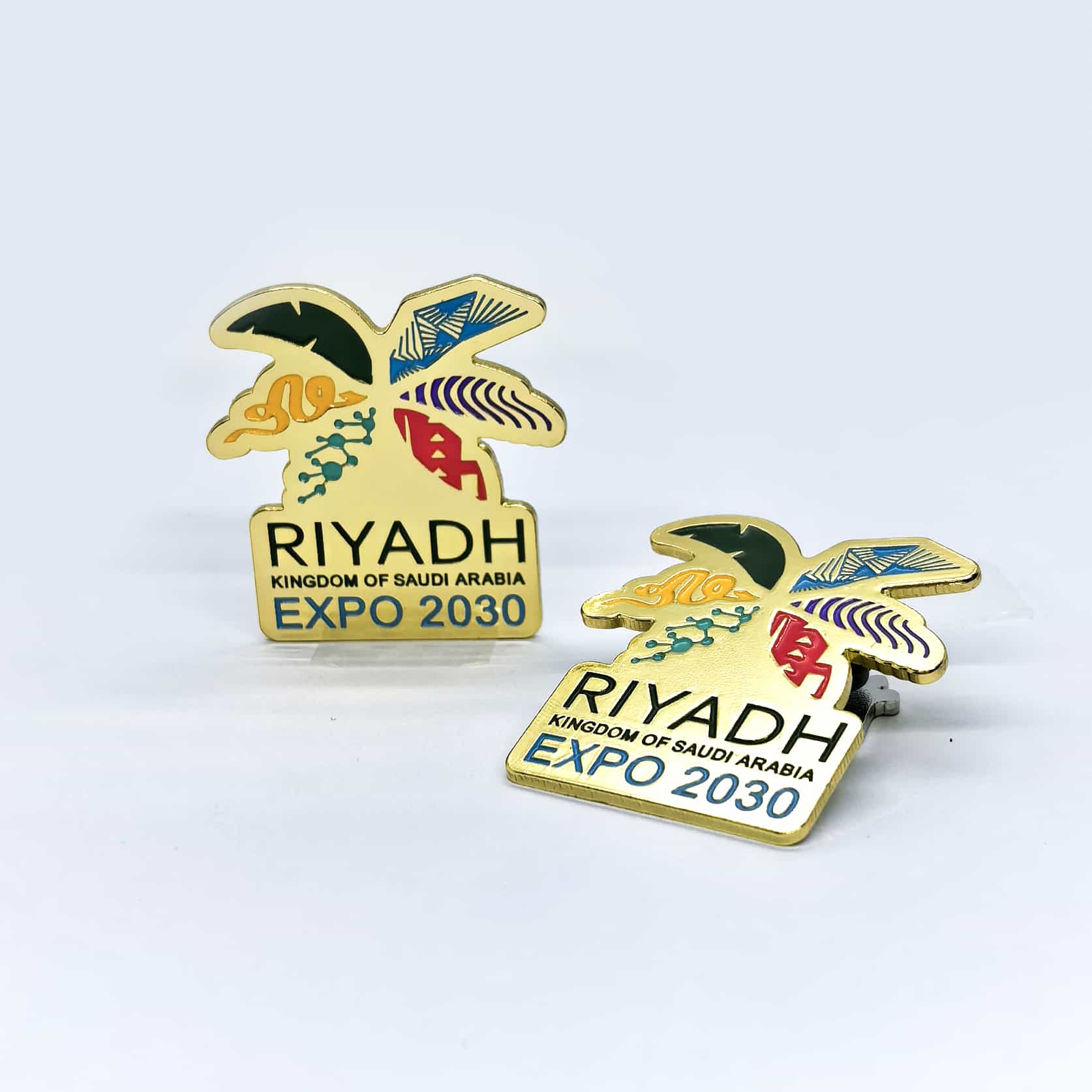 RIYADH-EXPO-2030-Souvenir-Badge-Gold-Price-Design-Customize-Production-Maker-Supply-Factory