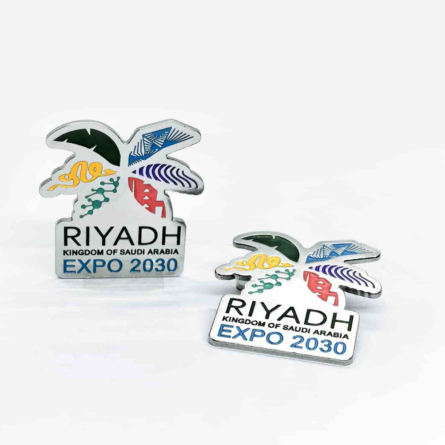 RIYADH-EXPO-2030-Souvenir-Badge-Silver-Price-Design-Customize-Production-Maker-Supply-Factory